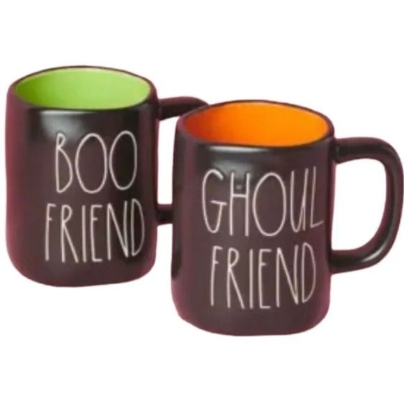 NEW in Box - 2 Rae Dunn Halloween Mugs - BOO FRIEND GHOUL FRIEND - Picture 1 of 11